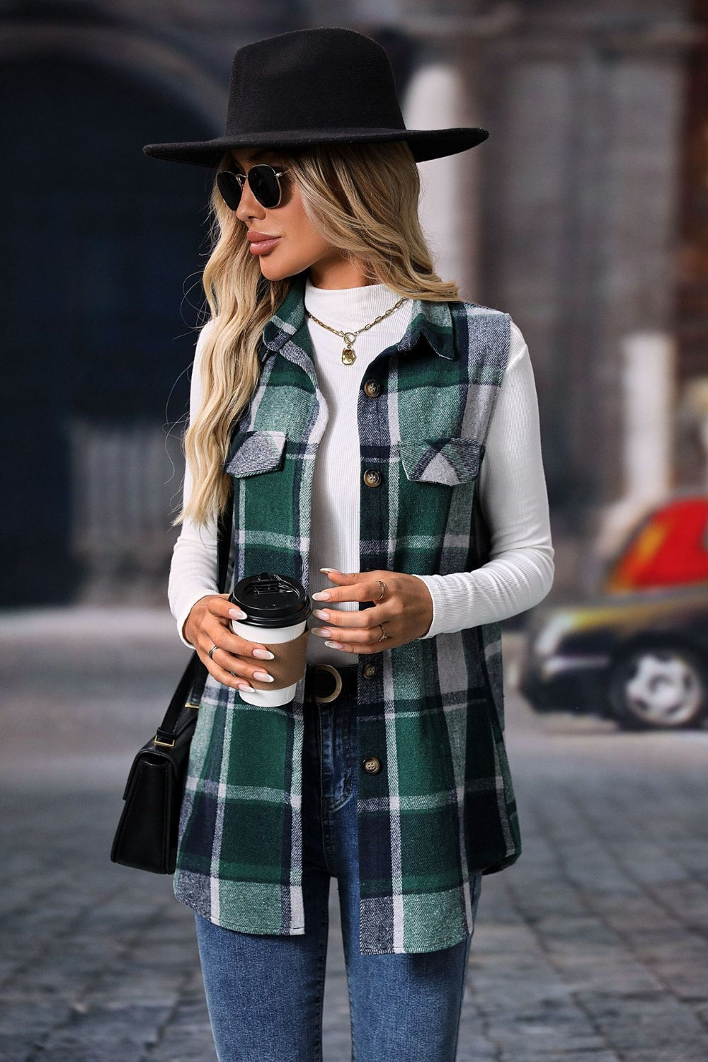 The Essie - Plaid Button Up Vest