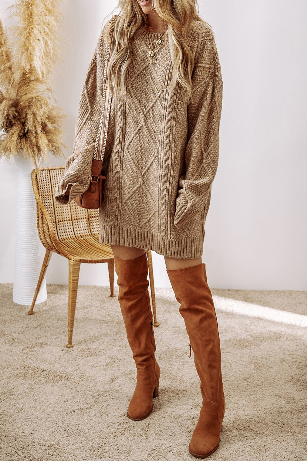 The Joelle - Cable-Knit Sweater Dress