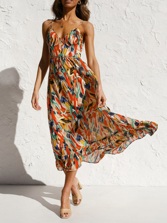 The Nora - Printed Sleeveless Midi Cami dress