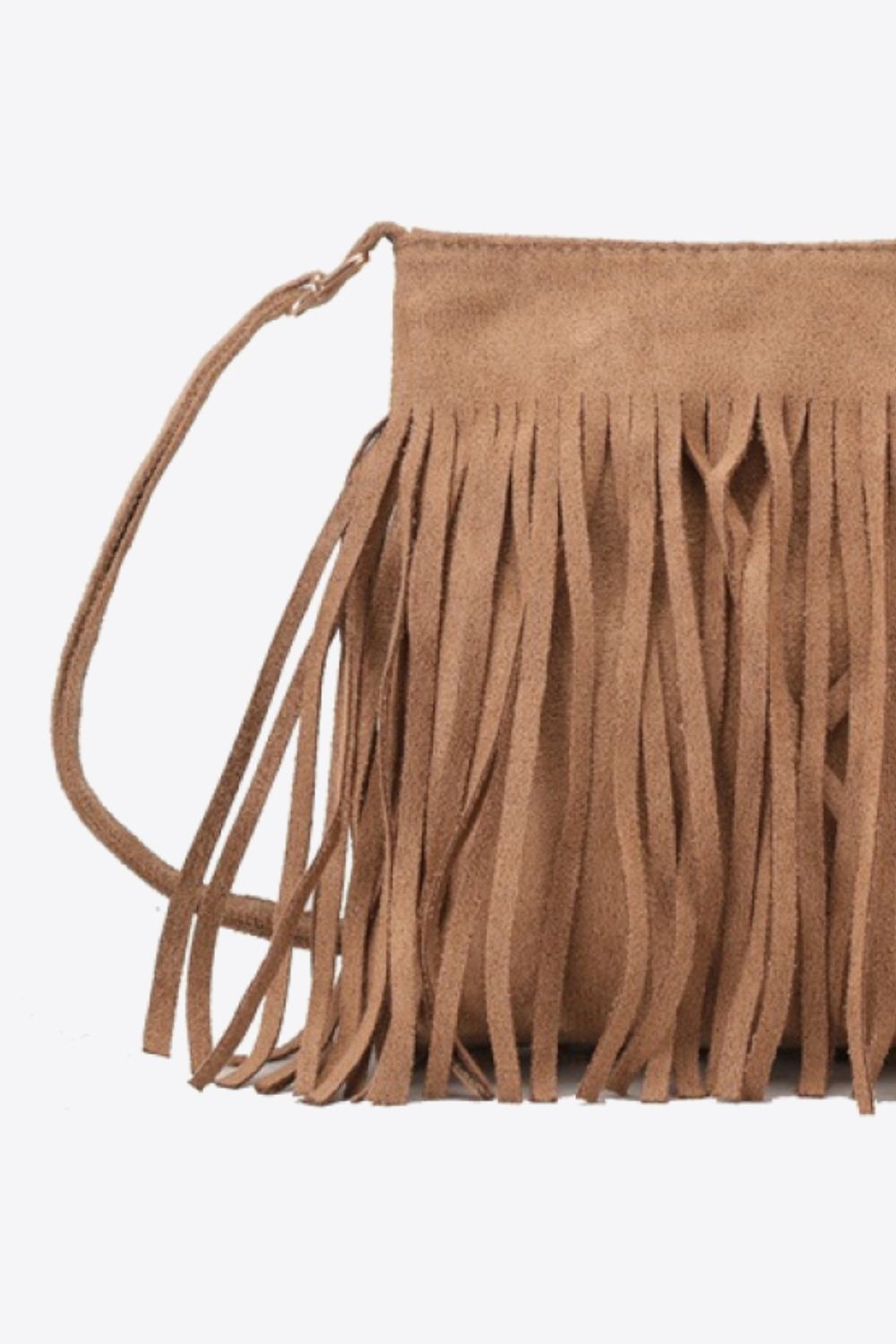 The Ceila - Faux Leather Crossbody Bag with Fringe