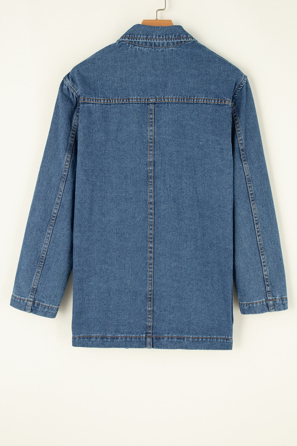 The Jess - Pocketed Long Sleeve Denim Jacket