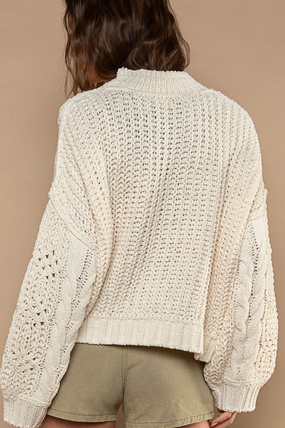 The Rory - Mock Neck Cable Knit Sweater