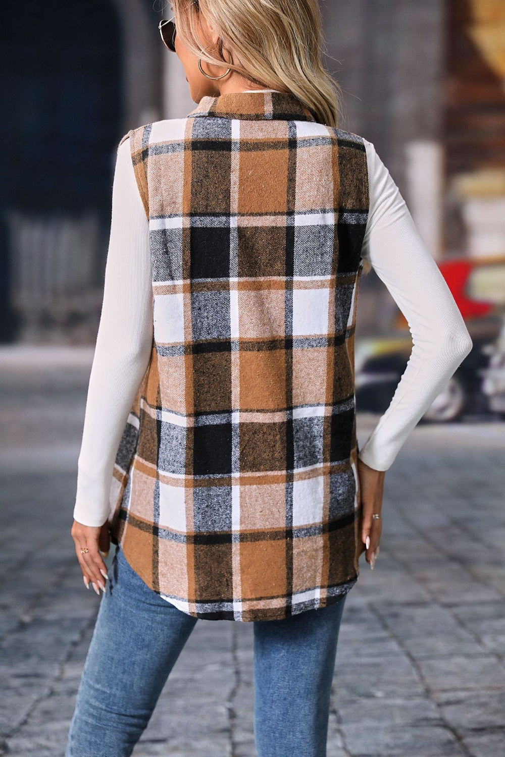 The Essie - Plaid Button Up Vest