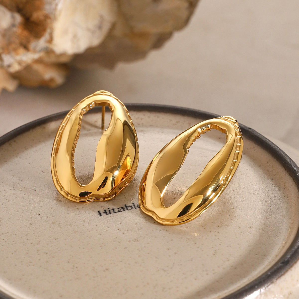 The Vivienne - 18K Gold-Plated Tooth Shell Earrings