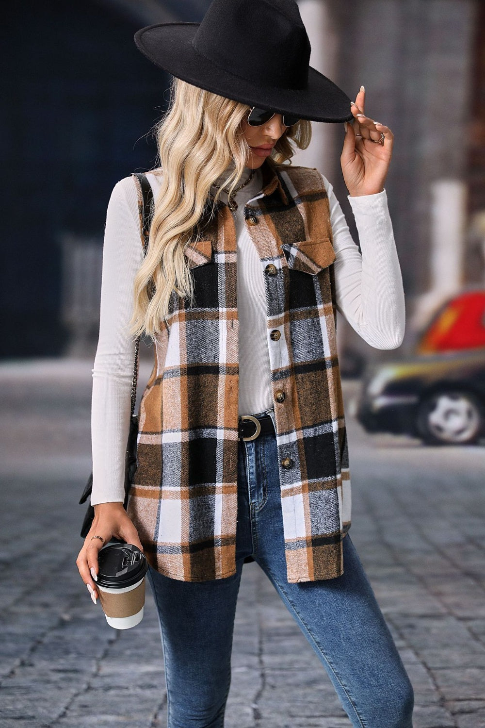 The Essie - Plaid Button Up Vest