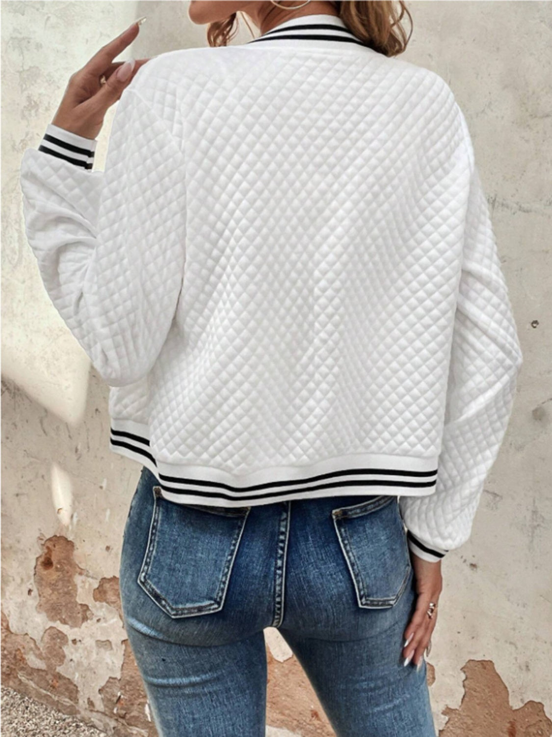 The Ava - Textured Bomber Jacket