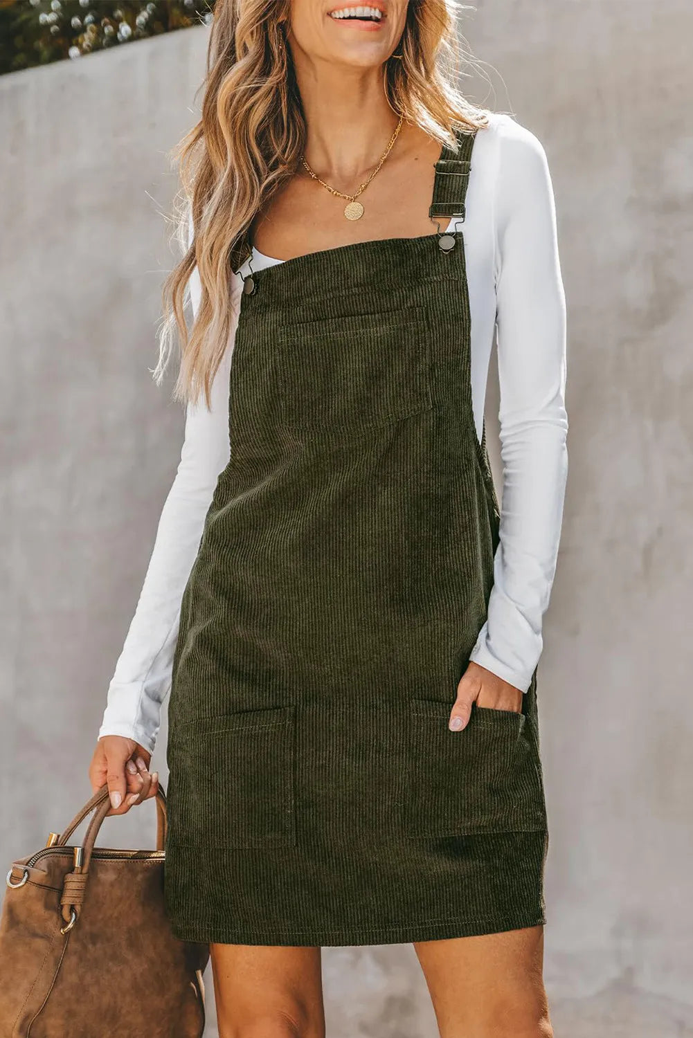 The Jenni - Square Neck Overall Dress