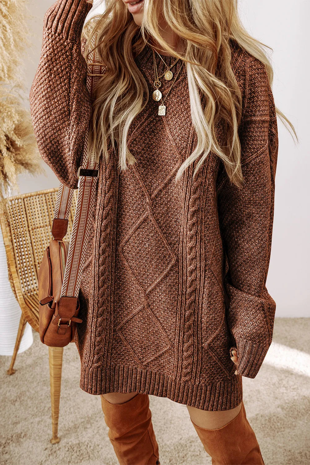 The Joelle - Cable-Knit Sweater Dress