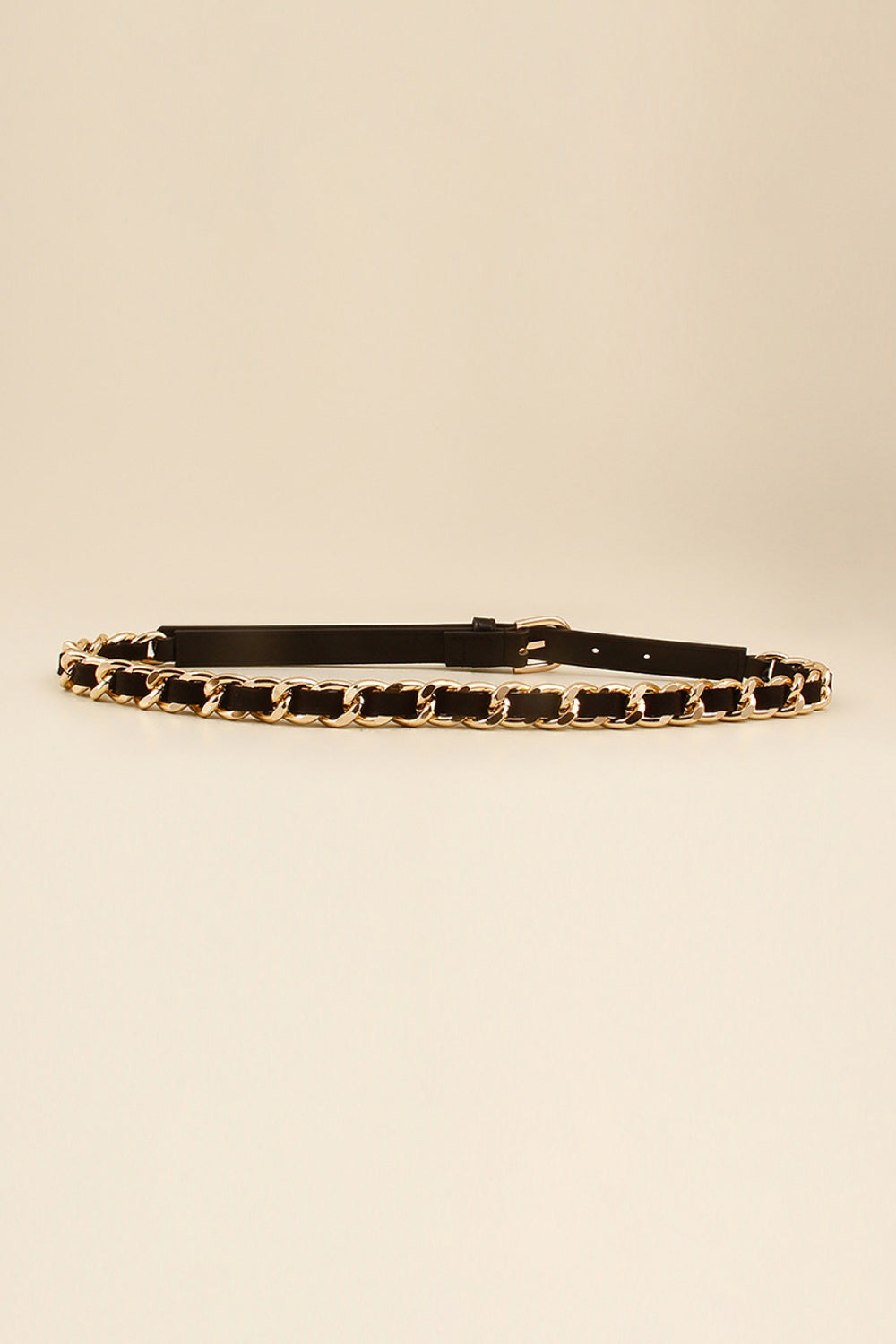 The Carly - Faux Leather Chain Skinny Belt