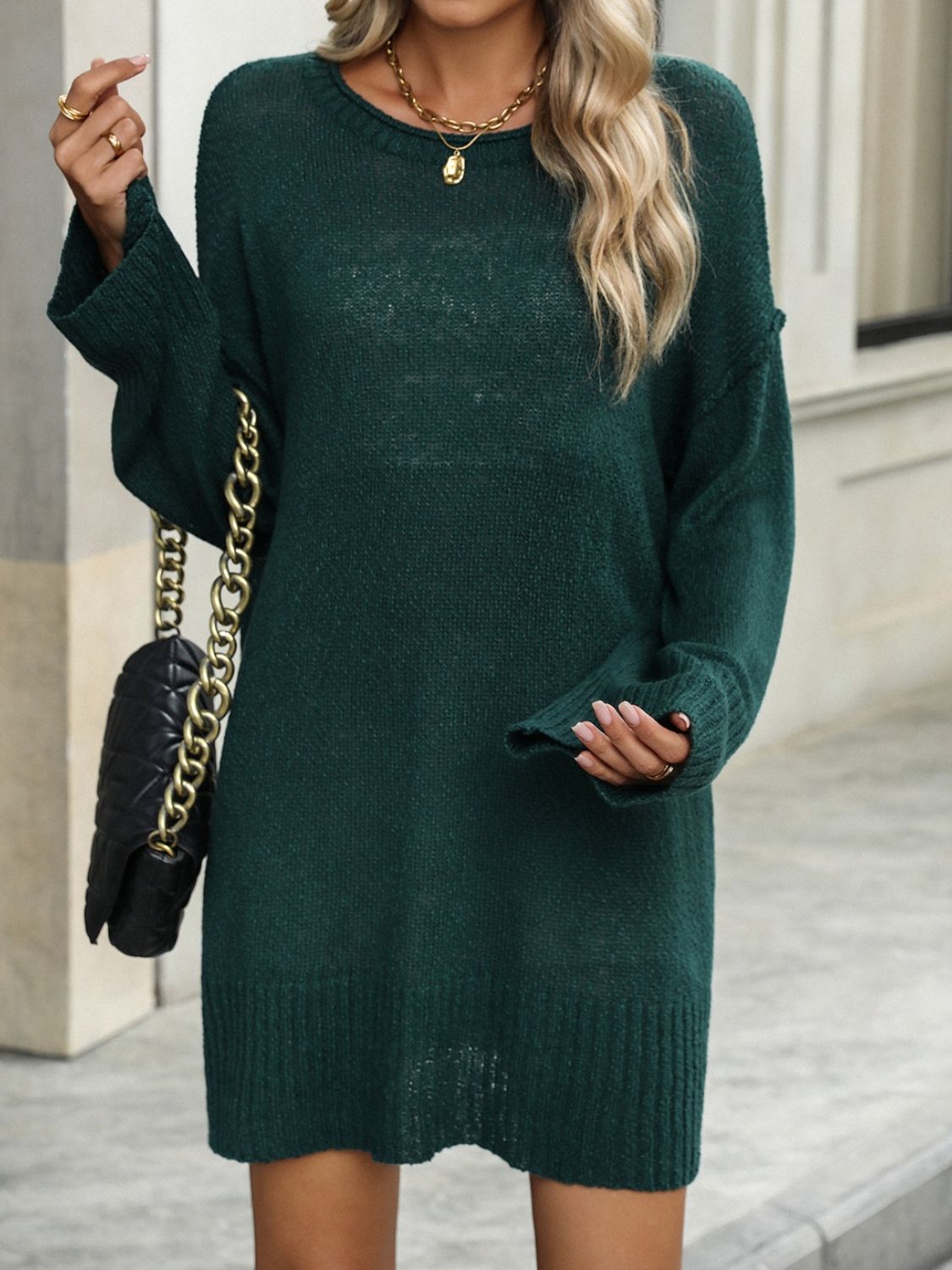 The Kay - Bell Sleeve Sweater Dress