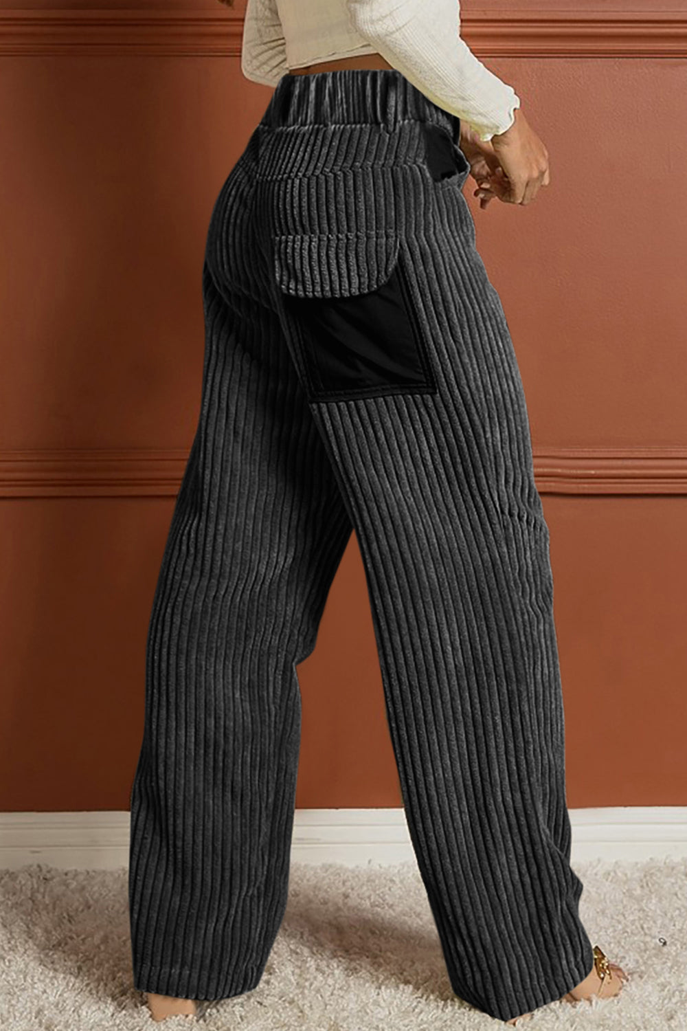 The Calli - Ribbed Longline Pocketed Pants