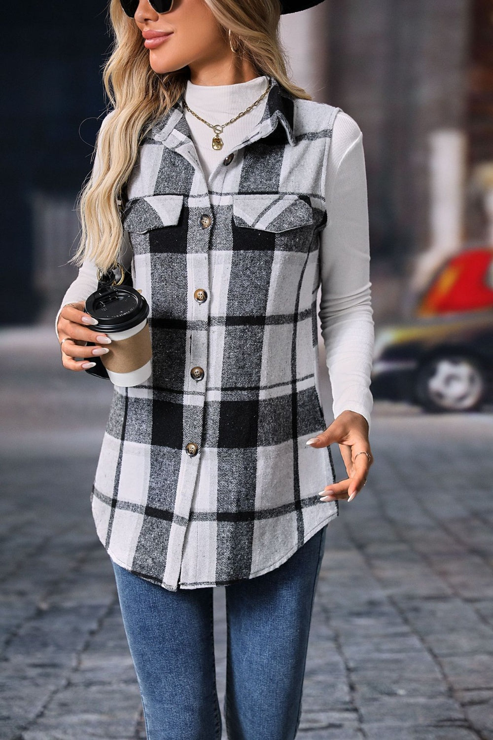 The Essie - Plaid Button Up Vest