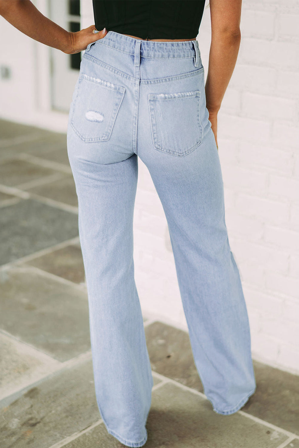 The Desiree - Distressed High Waisted Light Wash Jeans