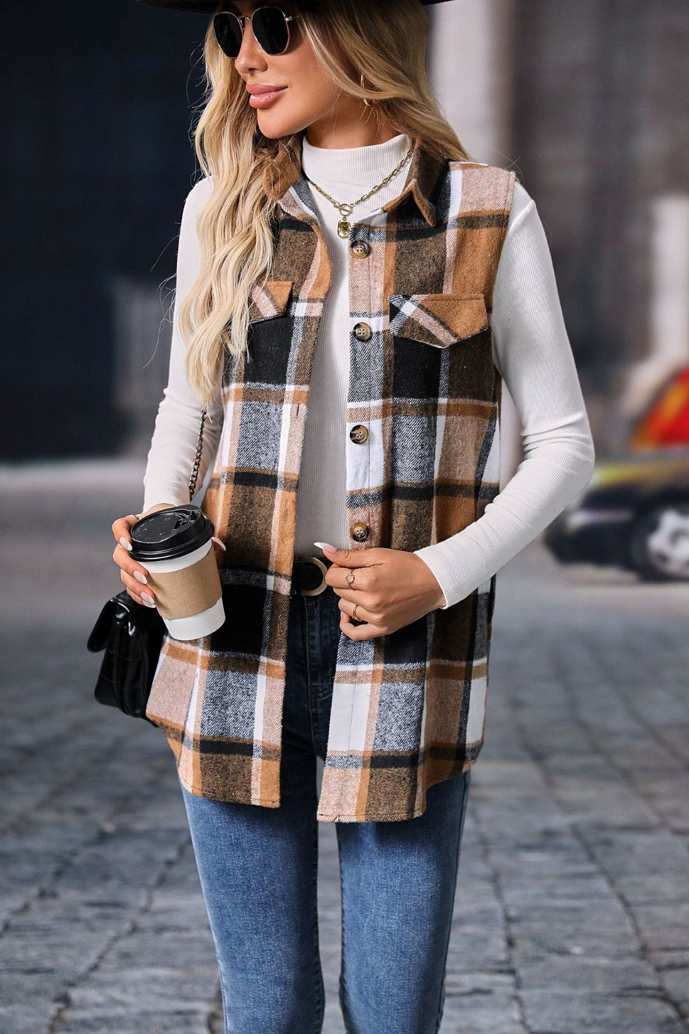 The Essie - Plaid Button Up Vest