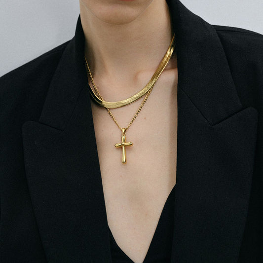 The Allie - Stainless Steel Gold-Plated Cross Necklace