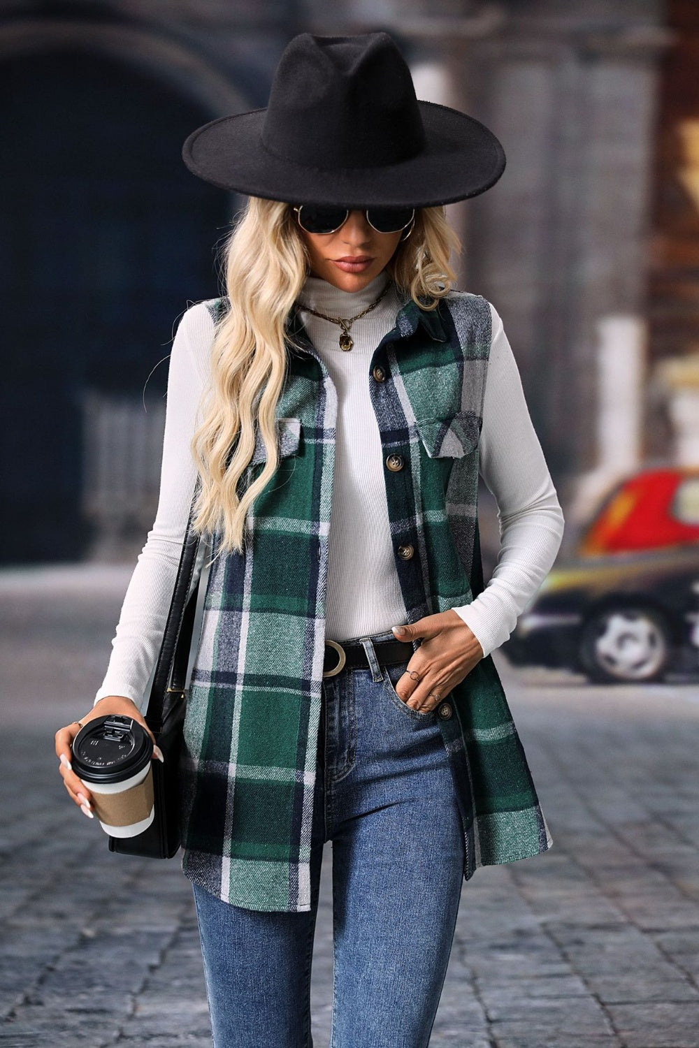 The Essie - Plaid Button Up Vest