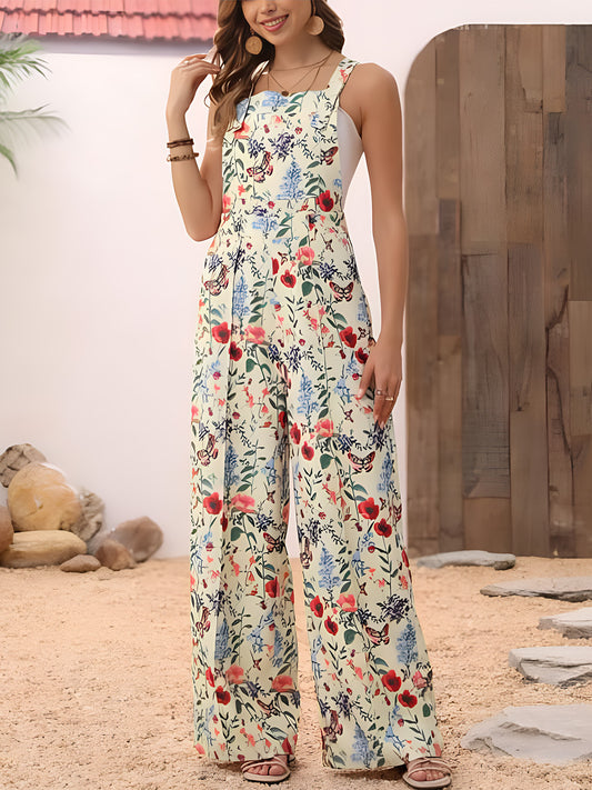 The Francine - Floral Wide Leg Overalls