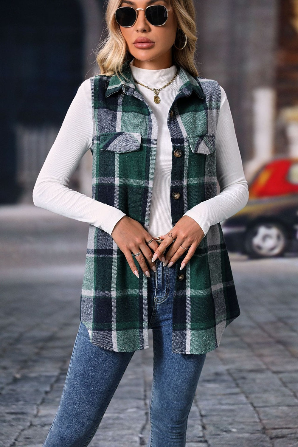 The Essie - Plaid Button Up Vest