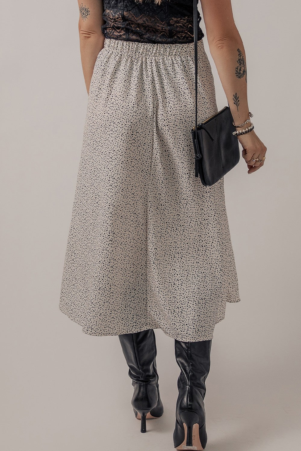 The Fiona - Speckle High Waist Midi Skirt