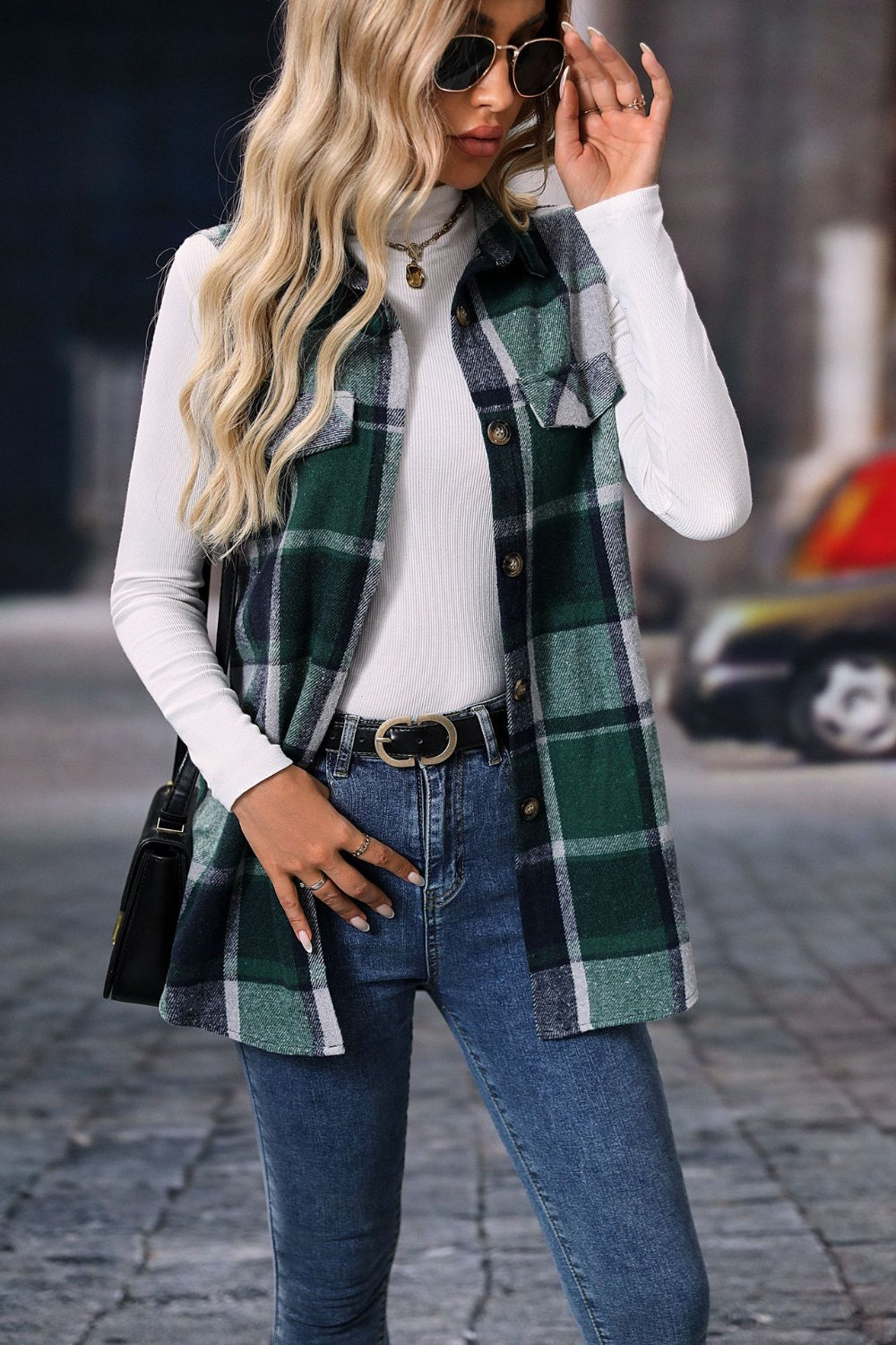 The Essie - Plaid Button Up Vest