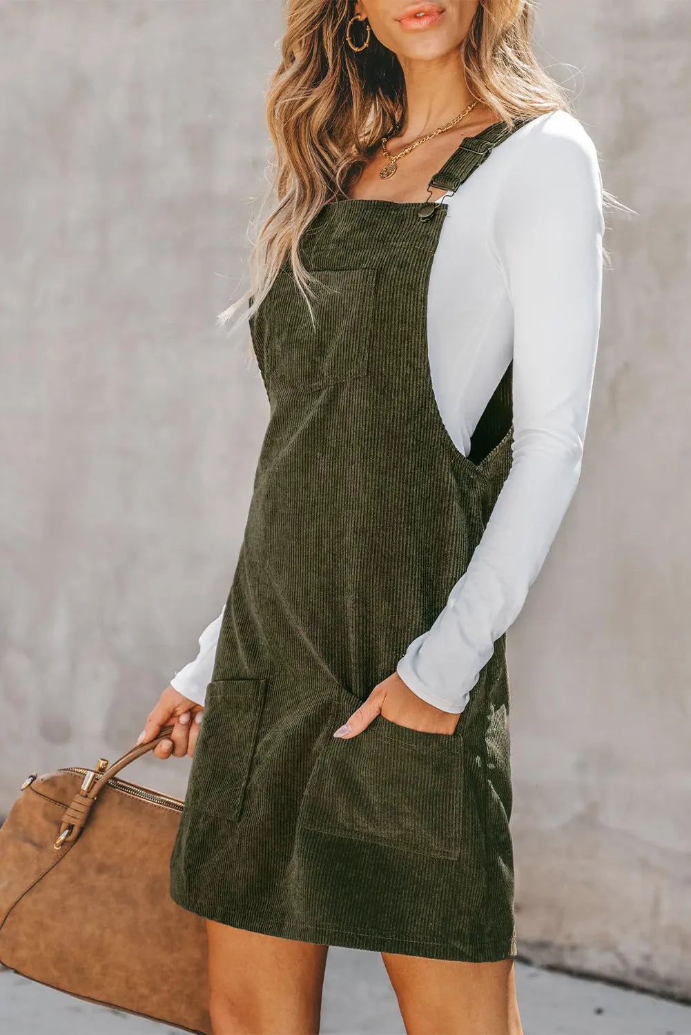 The Jenni - Square Neck Overall Dress