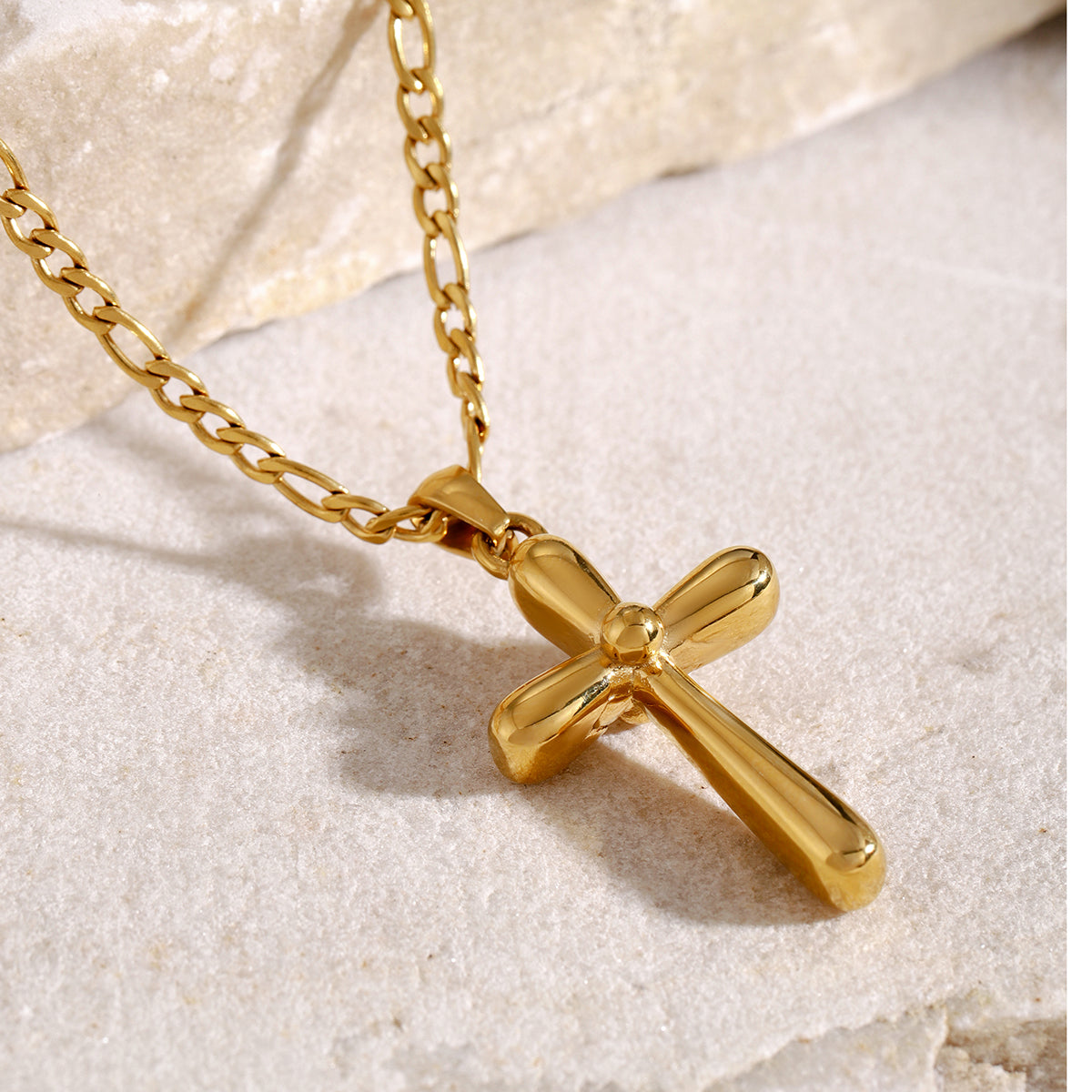 The Allie - Stainless Steel Gold-Plated Cross Necklace