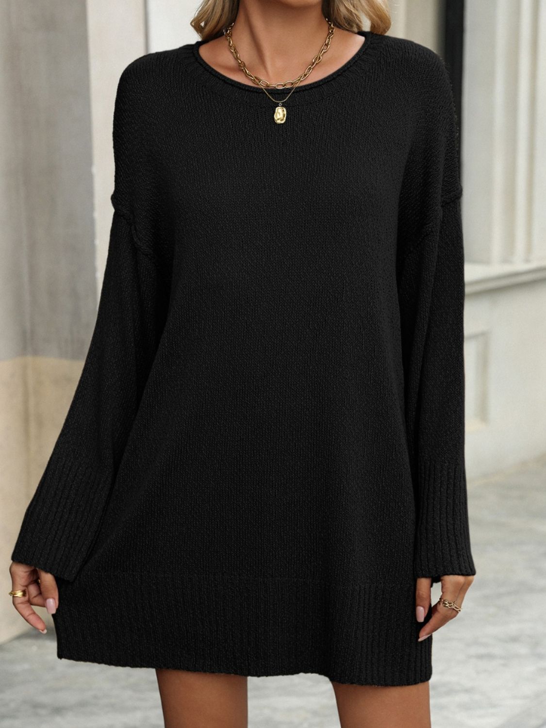 The Kay - Bell Sleeve Sweater Dress