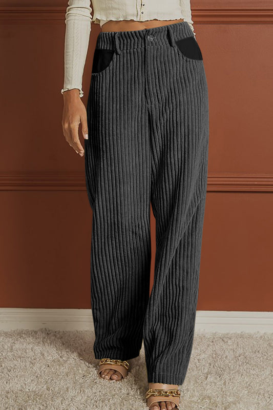 The Calli - Ribbed Longline Pocketed Pants