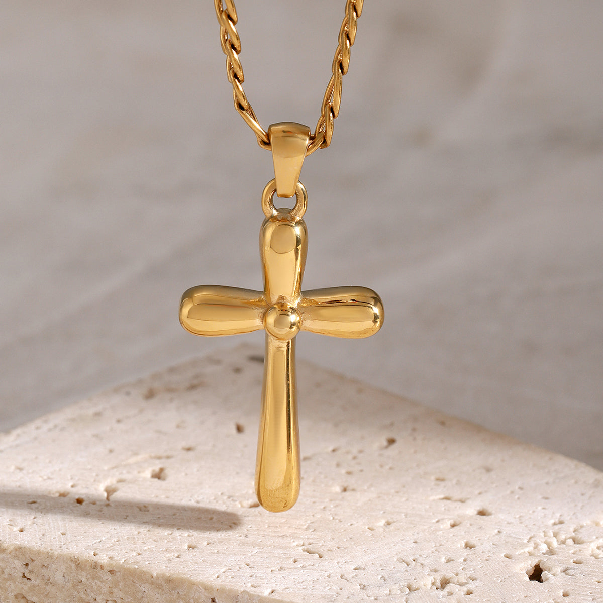 The Allie - Stainless Steel Gold-Plated Cross Necklace