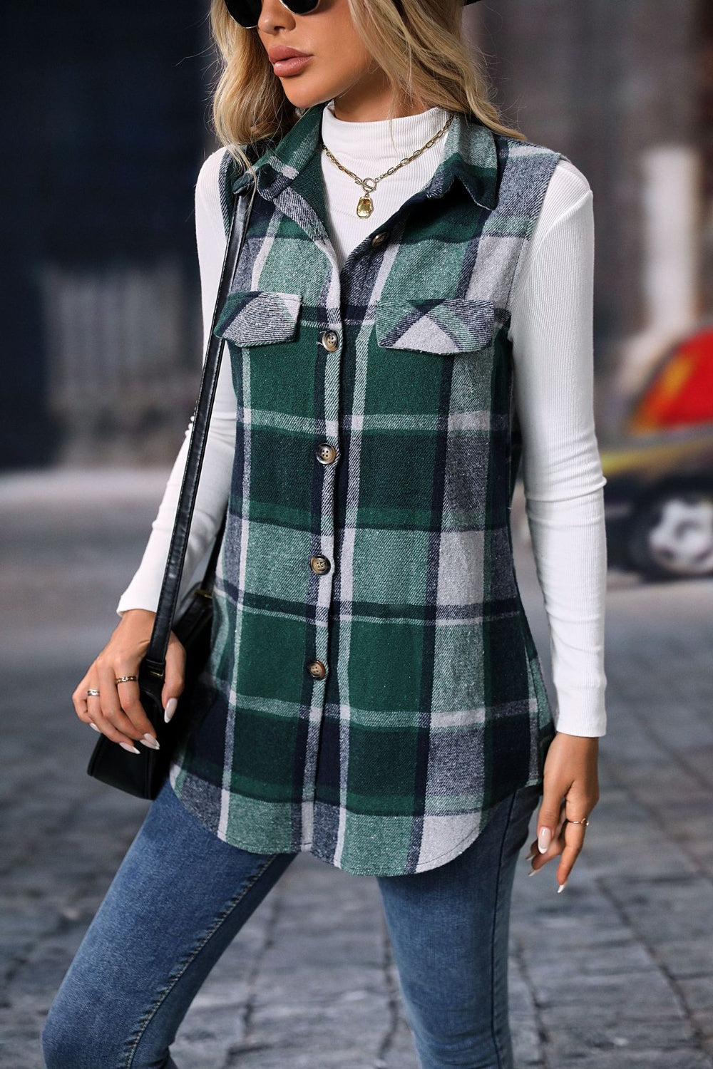 The Essie - Plaid Button Up Vest