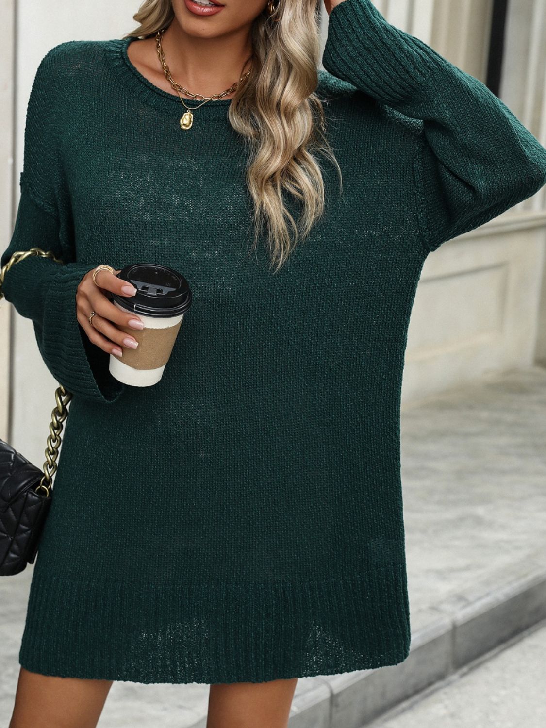 The Kay - Bell Sleeve Sweater Dress