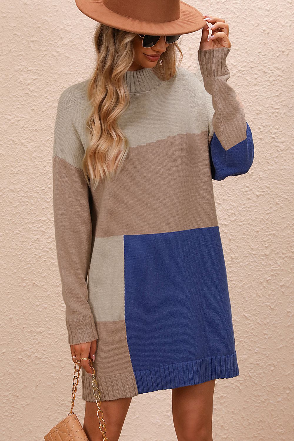 The Mia - Color Block Sweater Dress