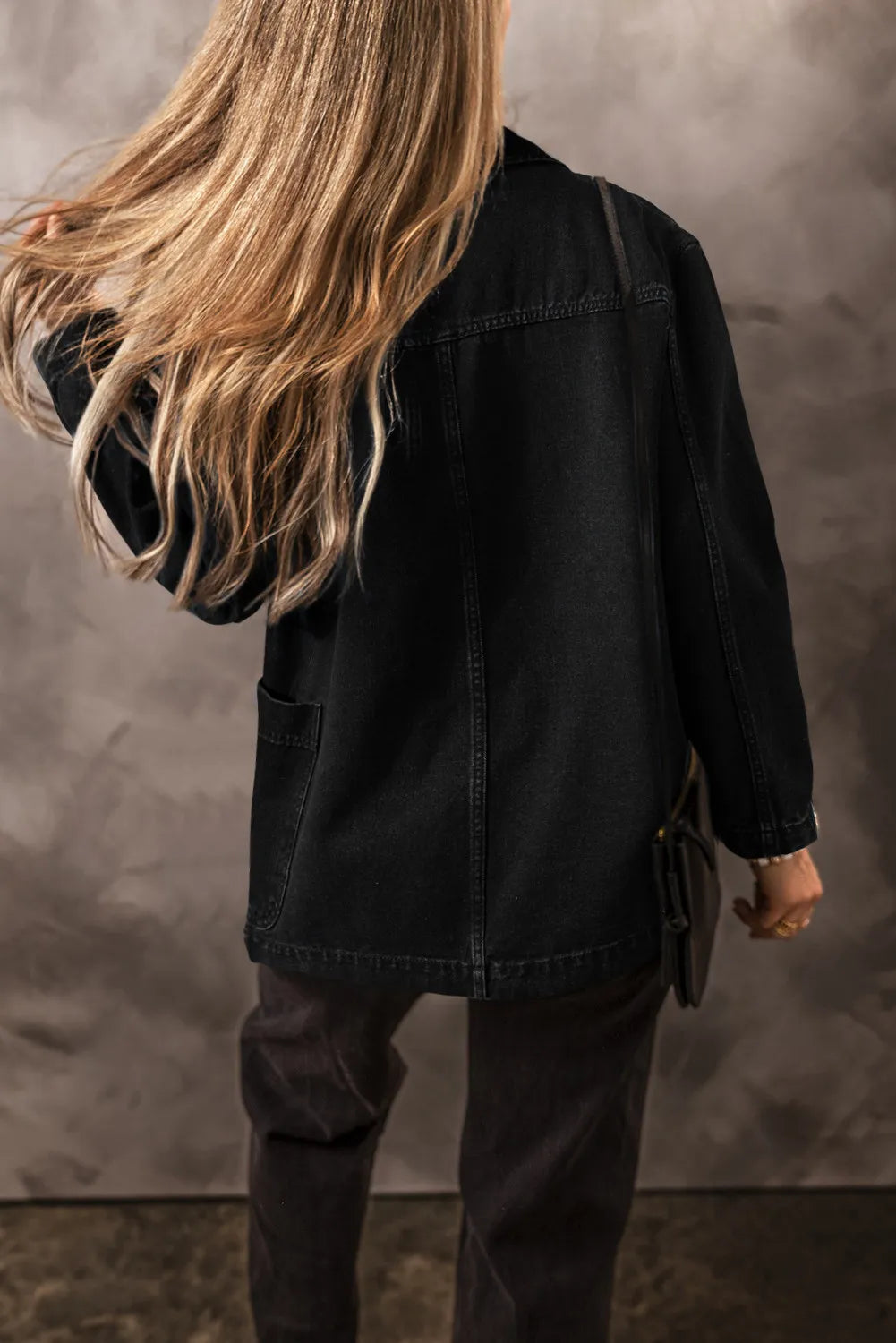 The Jess - Pocketed Long Sleeve Denim Jacket