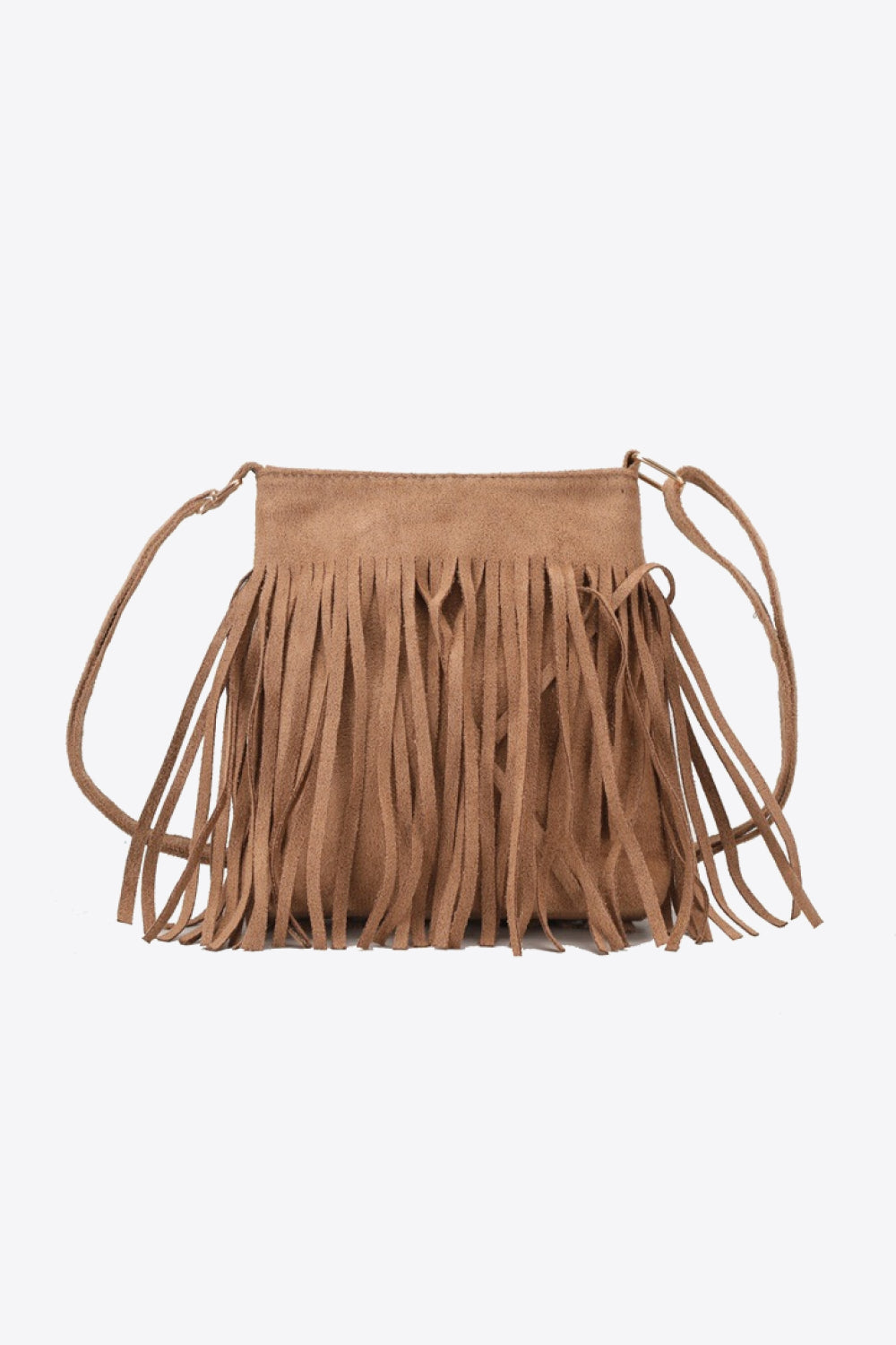 The Ceila - Faux Leather Crossbody Bag with Fringe