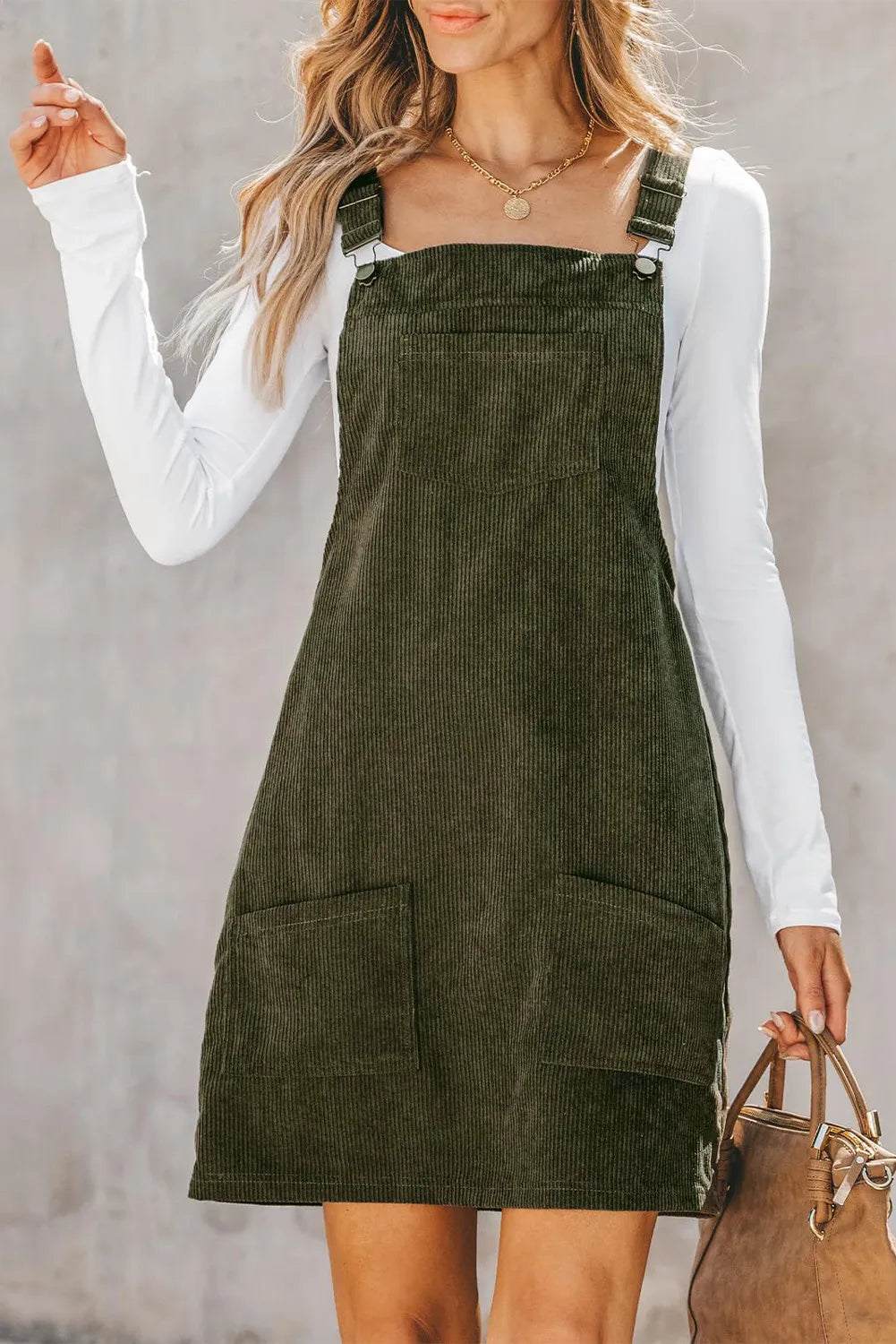 The Jenni - Square Neck Overall Dress