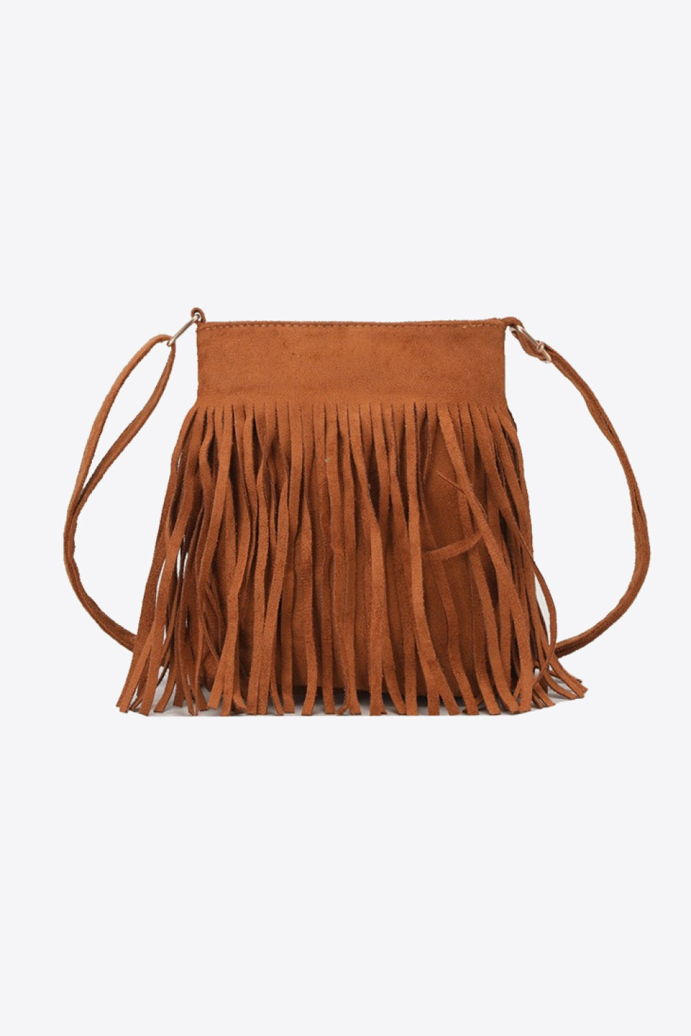 The Ceila - Faux Leather Crossbody Bag with Fringe