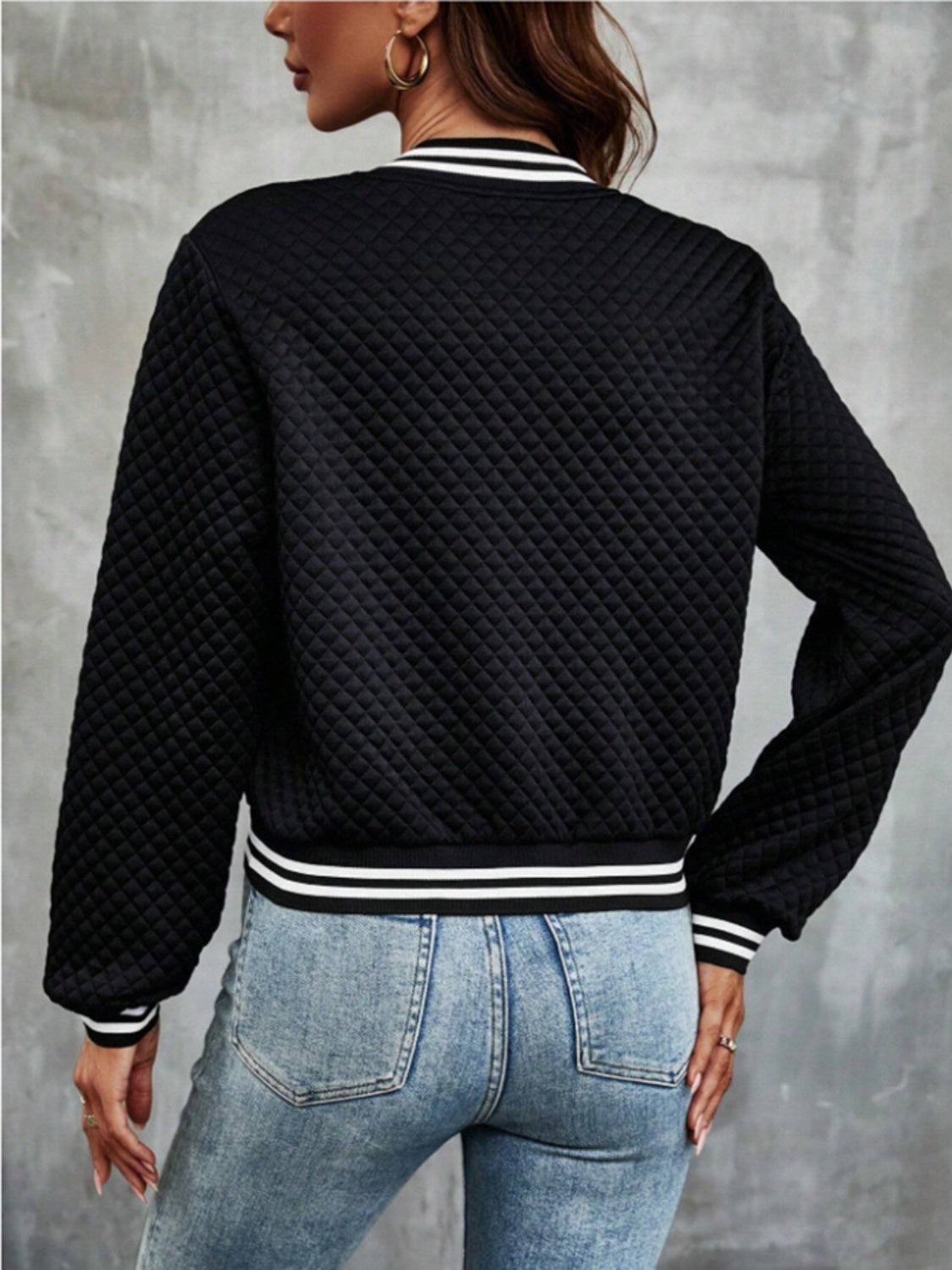 The Ava - Textured Bomber Jacket